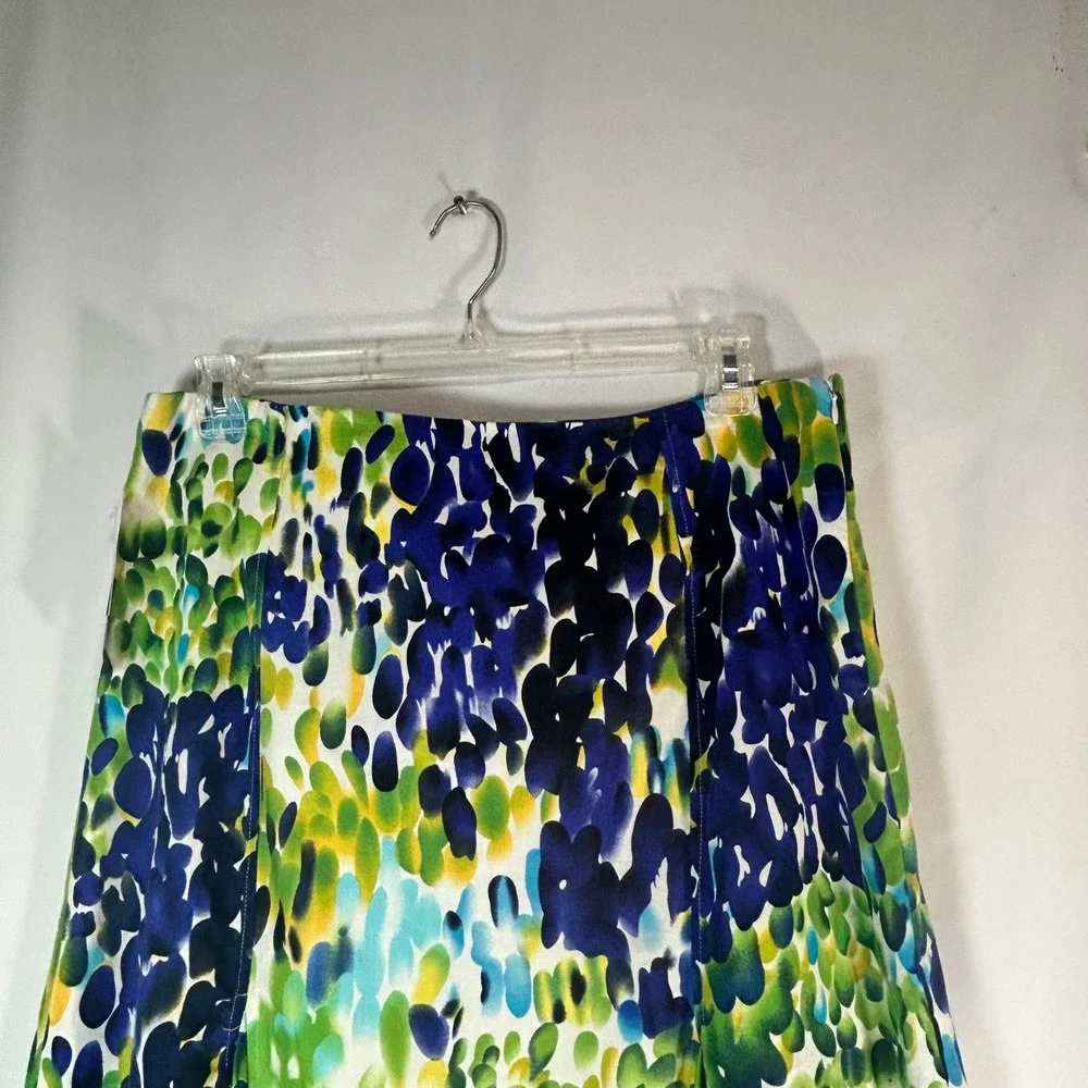 Vintage David N Womens Skirt Size 16 A Line Abstract Print‎ Linen Blend - Picture 2 of 8